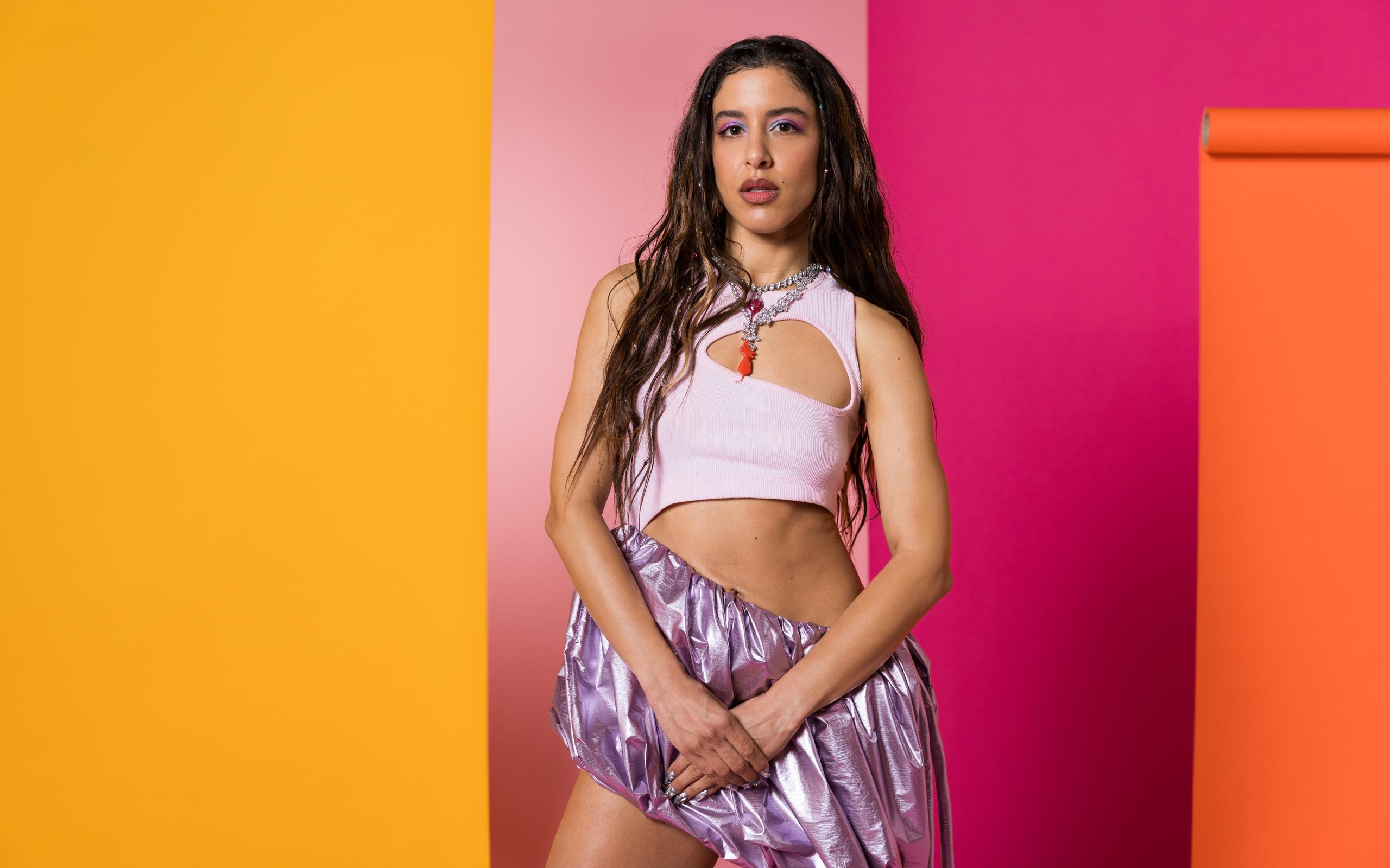 Marina Satti from Greece in the Eurovision Song Contest 2024 official portrait studio