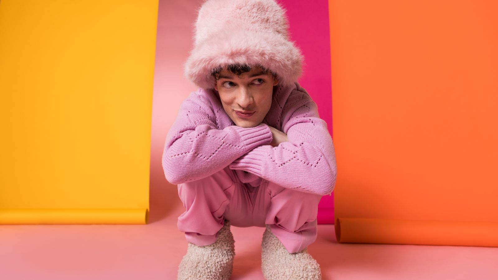 Nemo from Switzerland in the Eurovision Song Contest 2024 official portrait studio