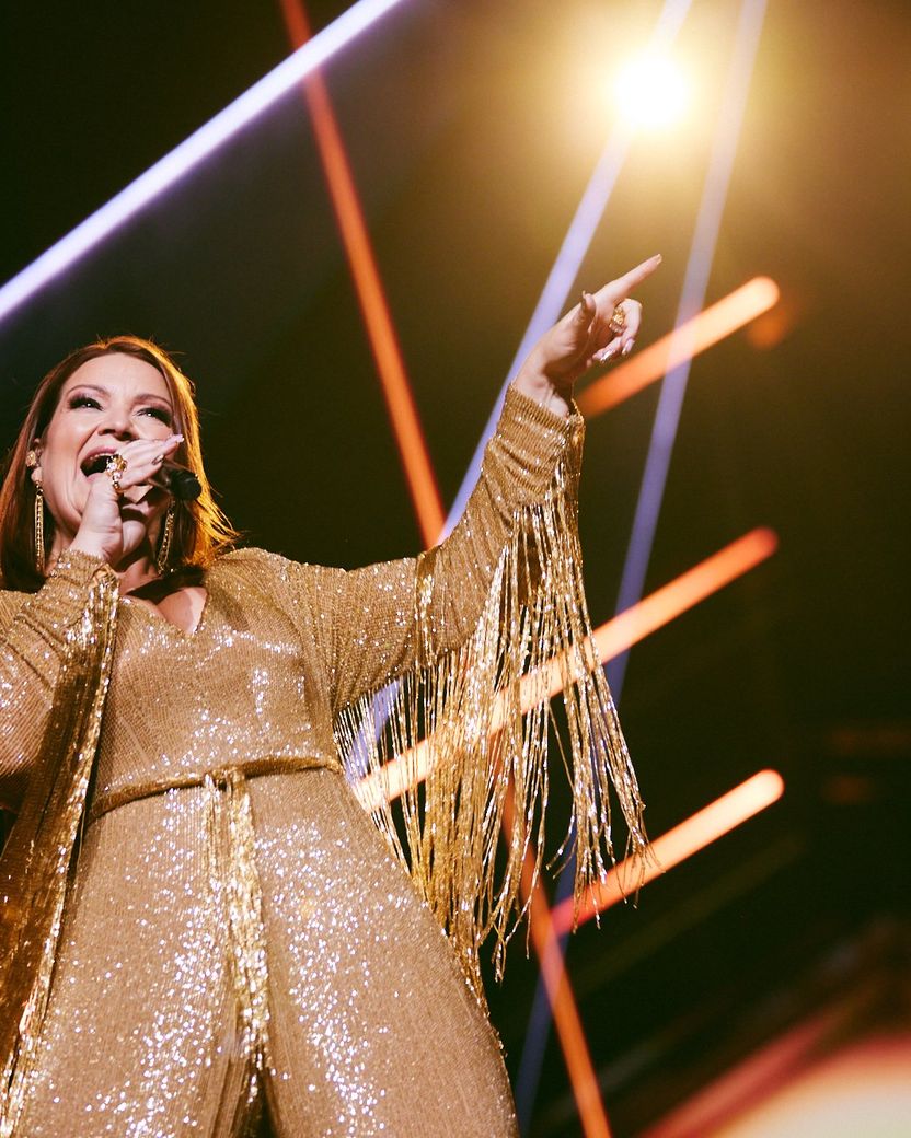 Hera Björk rehearsing Scared of Heights for Iceland at the Second Rehearsal of the First Semi-Final at Malmö Arena
