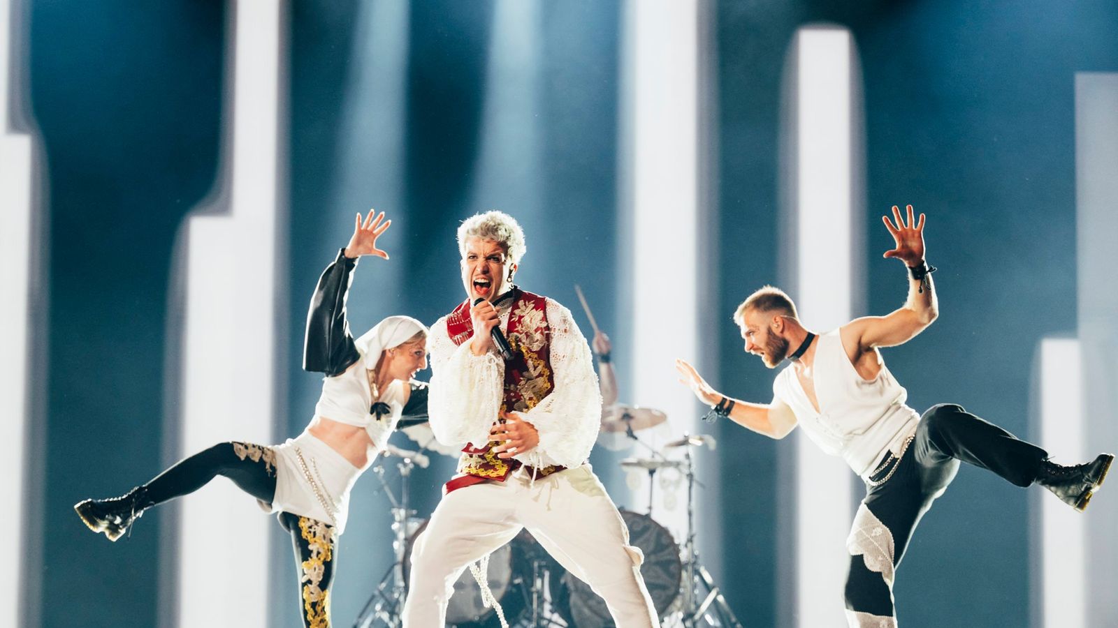 Baby Lasagna rehearsing Rim Tim Tagi Dim for Croatia at the Second Rehearsal of the First Semi-Final at Malmö Arena
