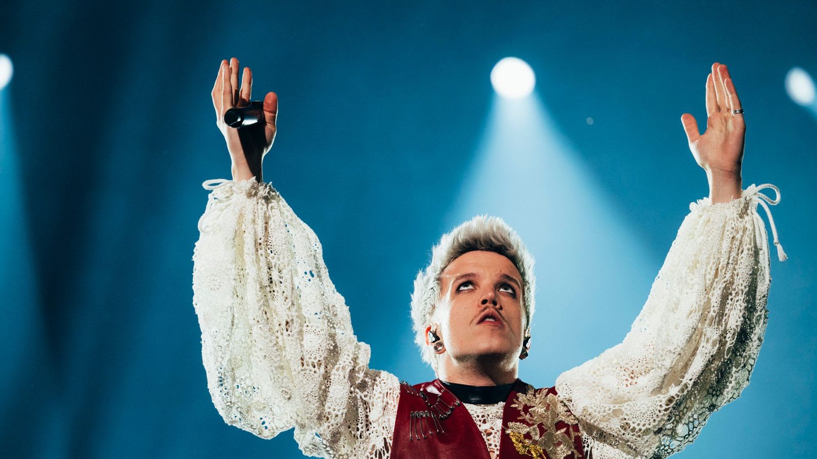 Baby Lasagna rehearsing Rim Tim Tagi Dim for Croatia at the Second Rehearsal of the First Semi-Final at Malmö Arena