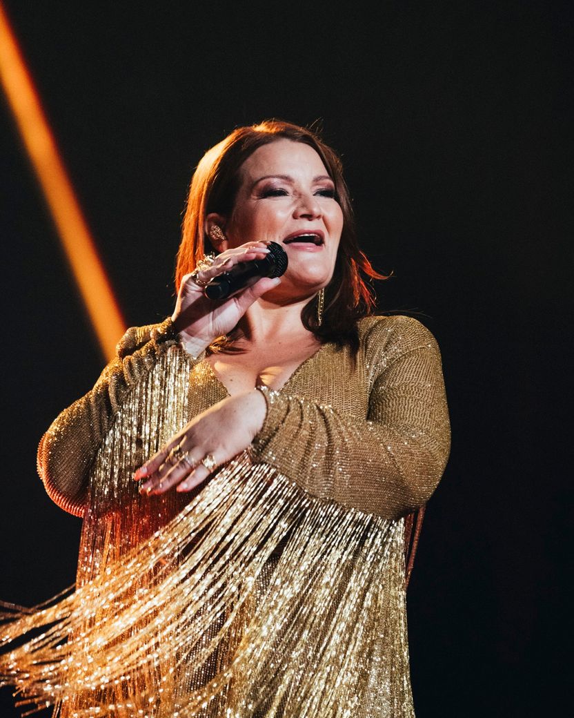 Hera Björk rehearsing Scared of Heights for Iceland at the Second Rehearsal of the First Semi-Final at Malmö Arena