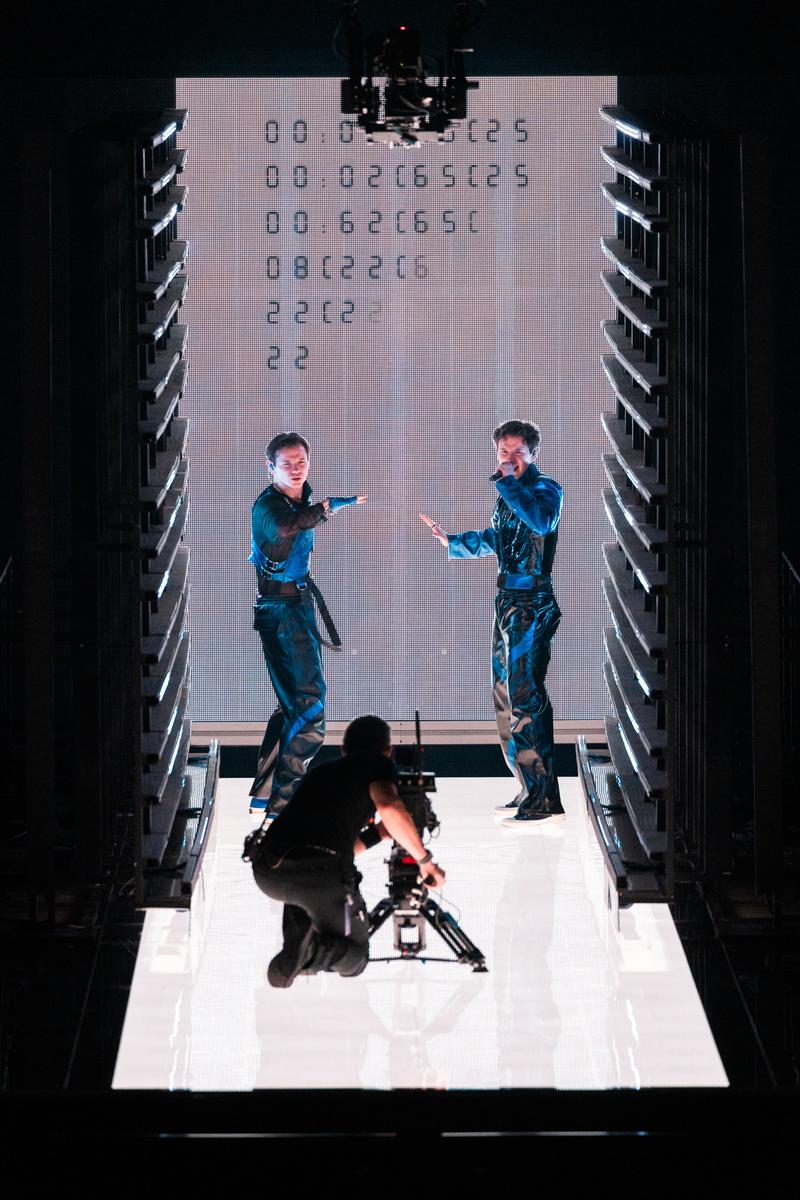 Marcus & Martinus rehearsing Unforgettable for Sweden at the First Rehearsal of the Grand Final at Malmö Arena