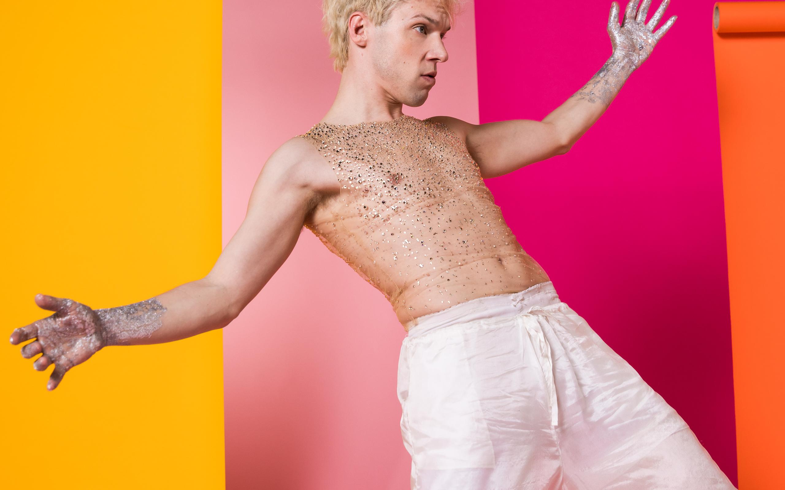 Mustii from Belgium in the Eurovision Song Contest 2024 official portrait studio