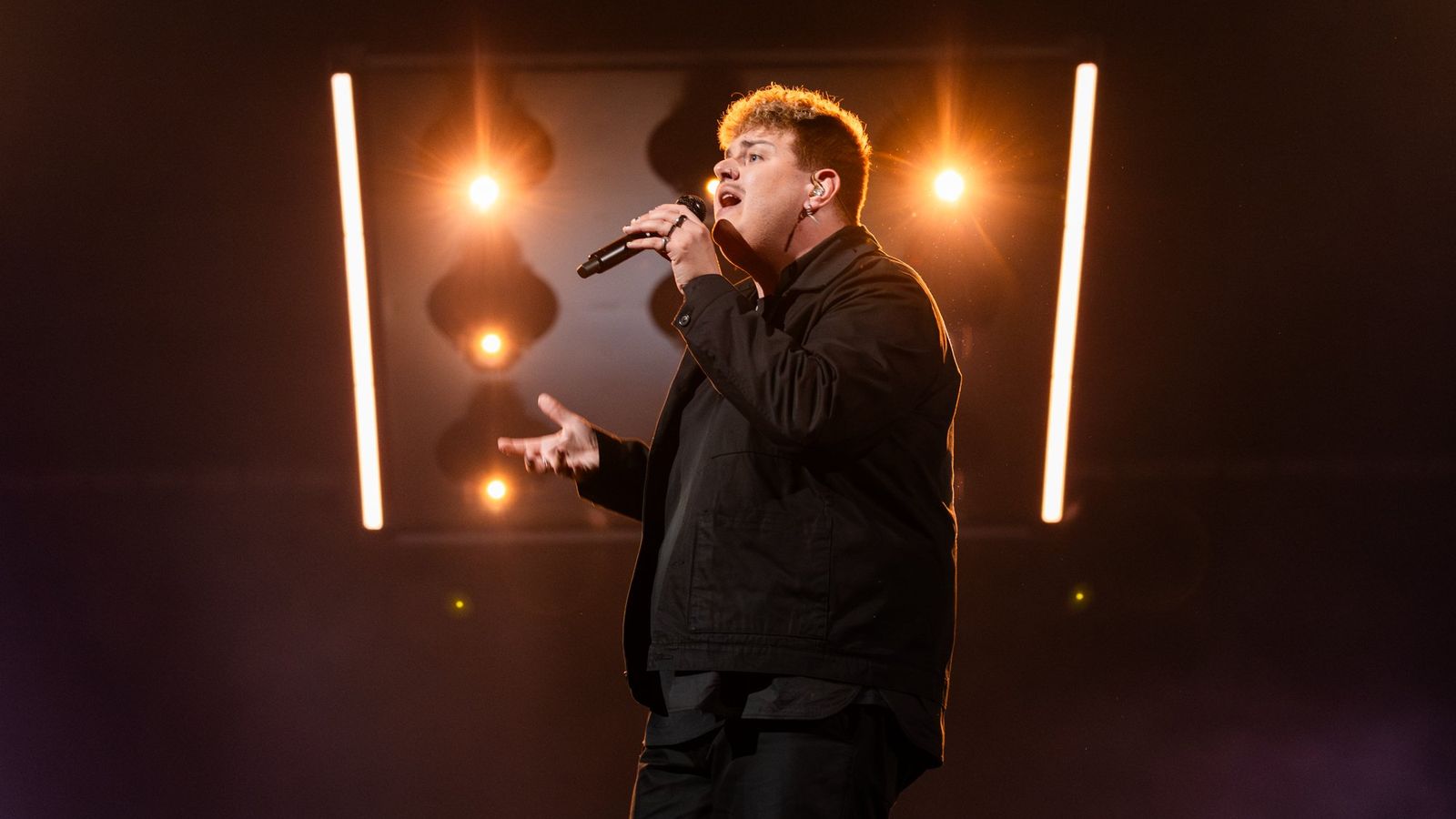 ISAAK rehearsing Always On The Run for Germany at the First Rehearsal of the Grand Final at Malmö Arena