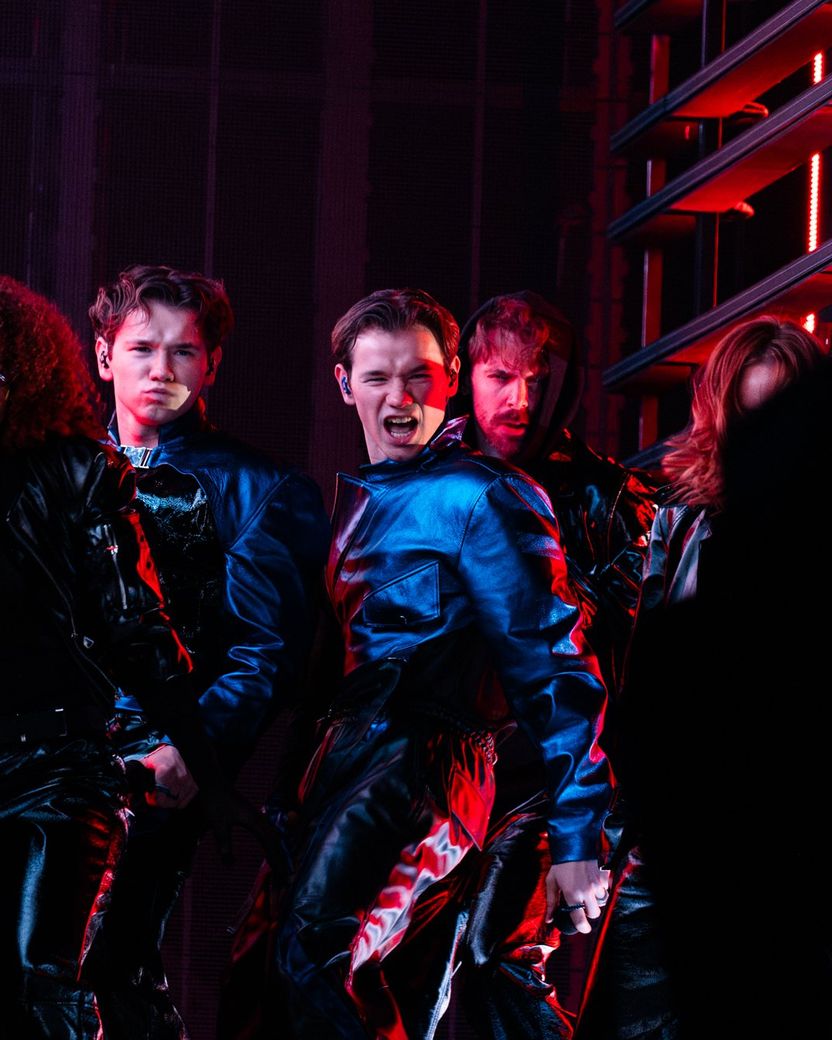 Marcus & Martinus rehearsing Unforgettable for Sweden at the First Rehearsal of the Grand Final at Malmö Arena