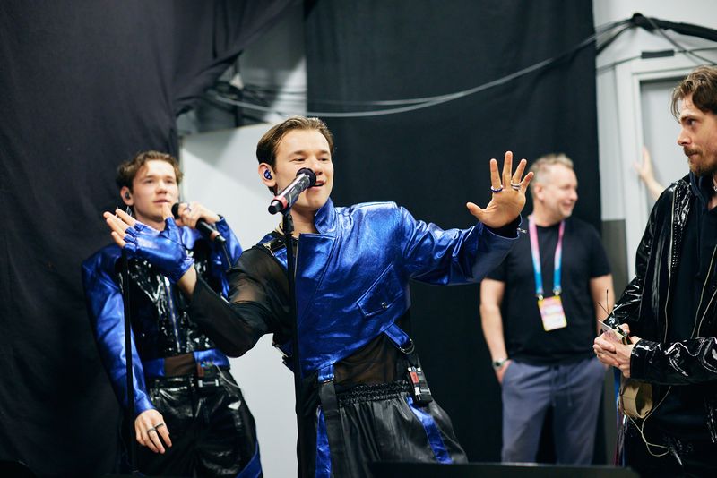 The artists of the Grand Final preparing backstage at Malmö Arena ahead of rehearsals for the 68th Eurovision Song Contest