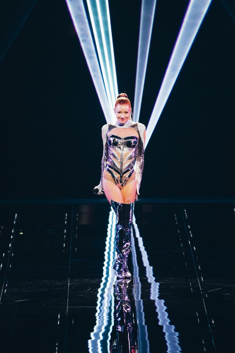 Kaleen rehearsing We Will Rave for Austria at the Second Rehearsal of the Second Semi-Final at Malmö Arena