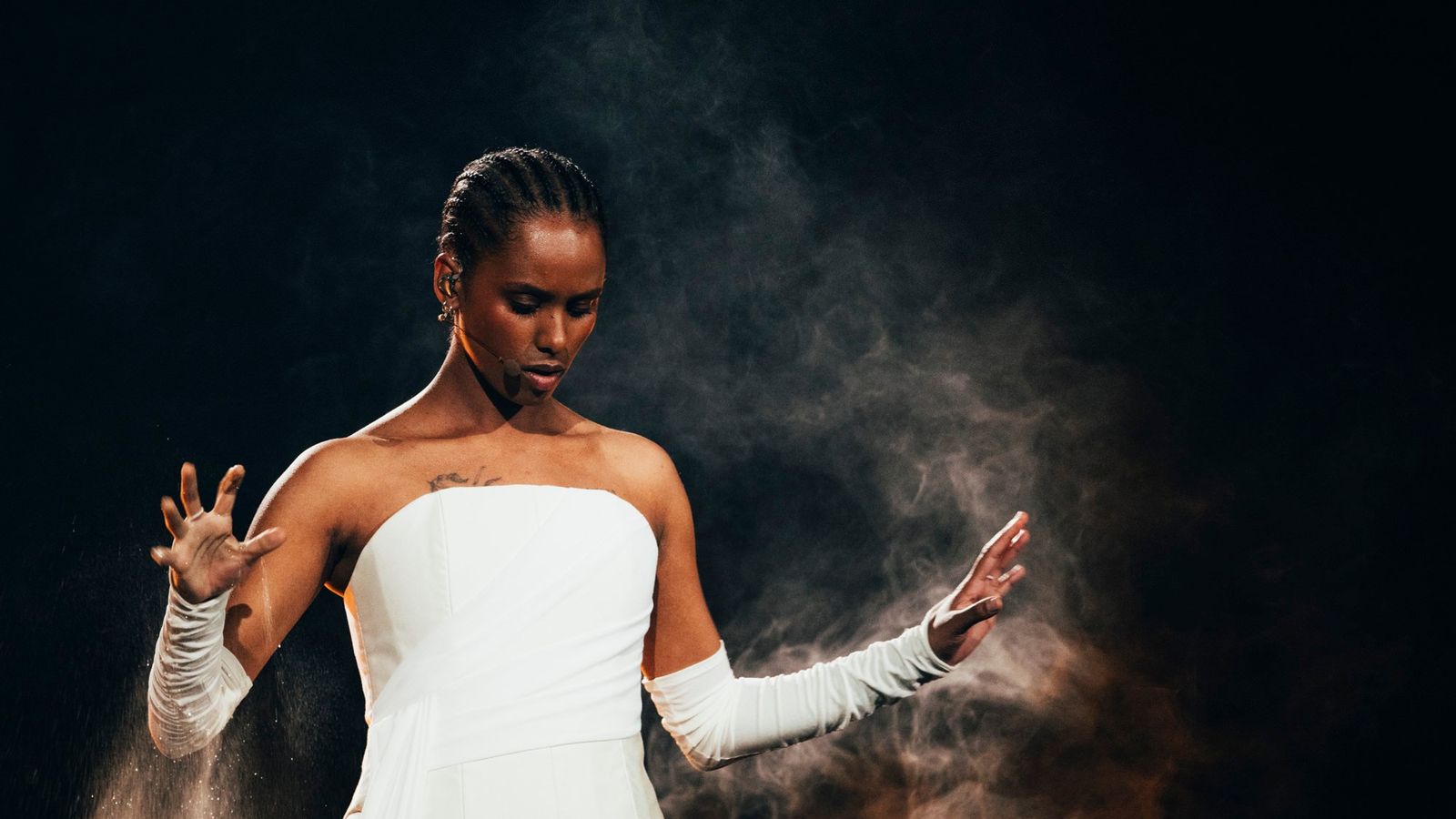 SABA rehearsing SAND for Denmark at the Second Rehearsal of the Second Semi-Final at Malmö Arena	