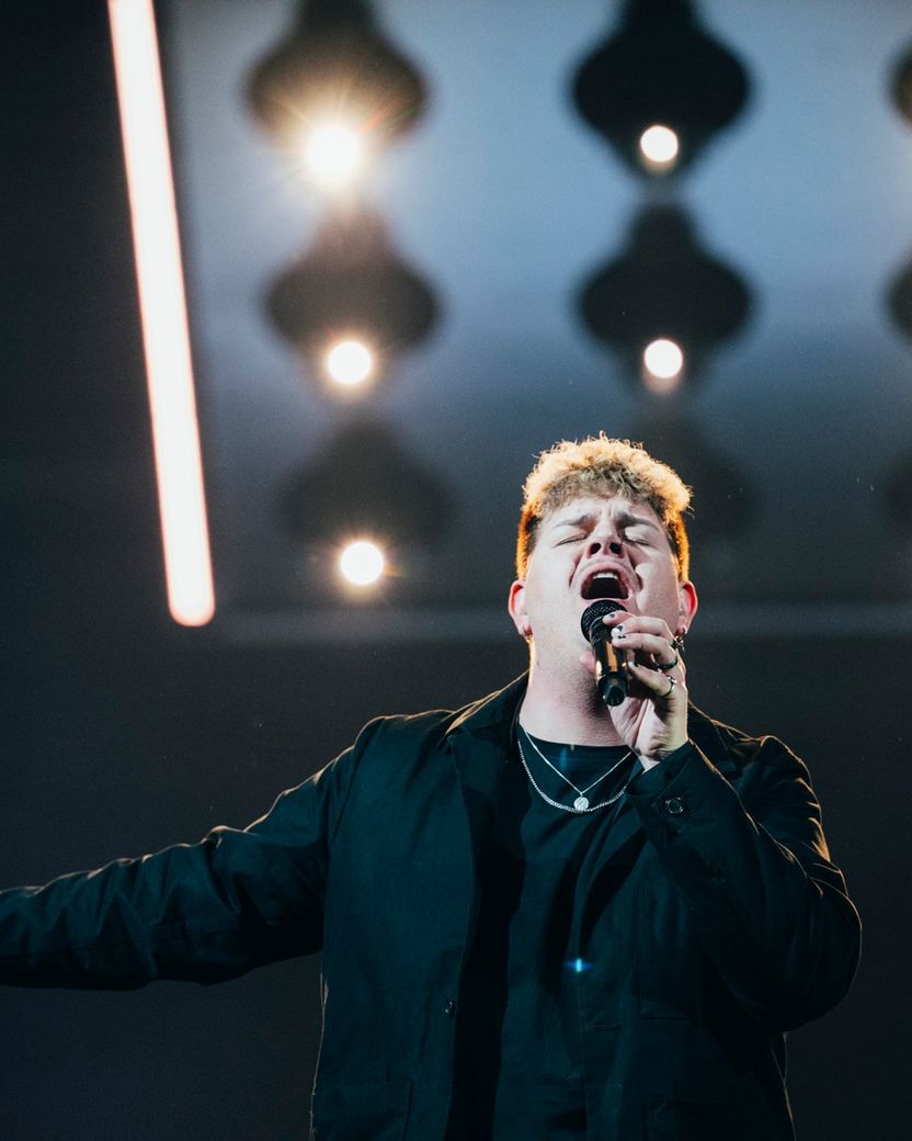 ISAAK rehearsing Always On The Run for Germany at the First Rehearsal of the Grand Final at Malmö Arena