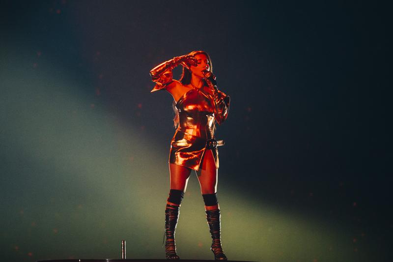 Nutsa Buzaladze rehearsing Firefighter for Georgia at the Second Rehearsal of the Second Semi-Final at Malmö Arena	