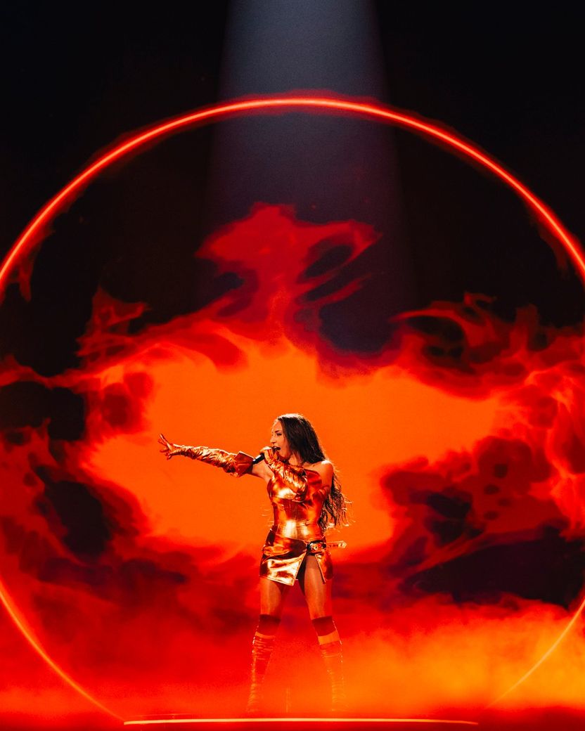 Nutsa Buzaladze rehearsing Firefighter for Georgia at the Second Rehearsal of the Second Semi-Final at Malmö Arena	