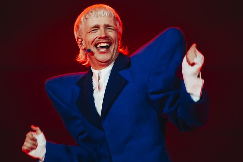 Joost Klein rehearsing Europapa for Netherlands at the Second Rehearsal of the Second Semi-Final at Malmö Arena	
