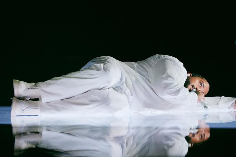 Slimane rehearsing Mon amour for France at the Second Rehearsal of the Grand Final at Malmö Arena	
