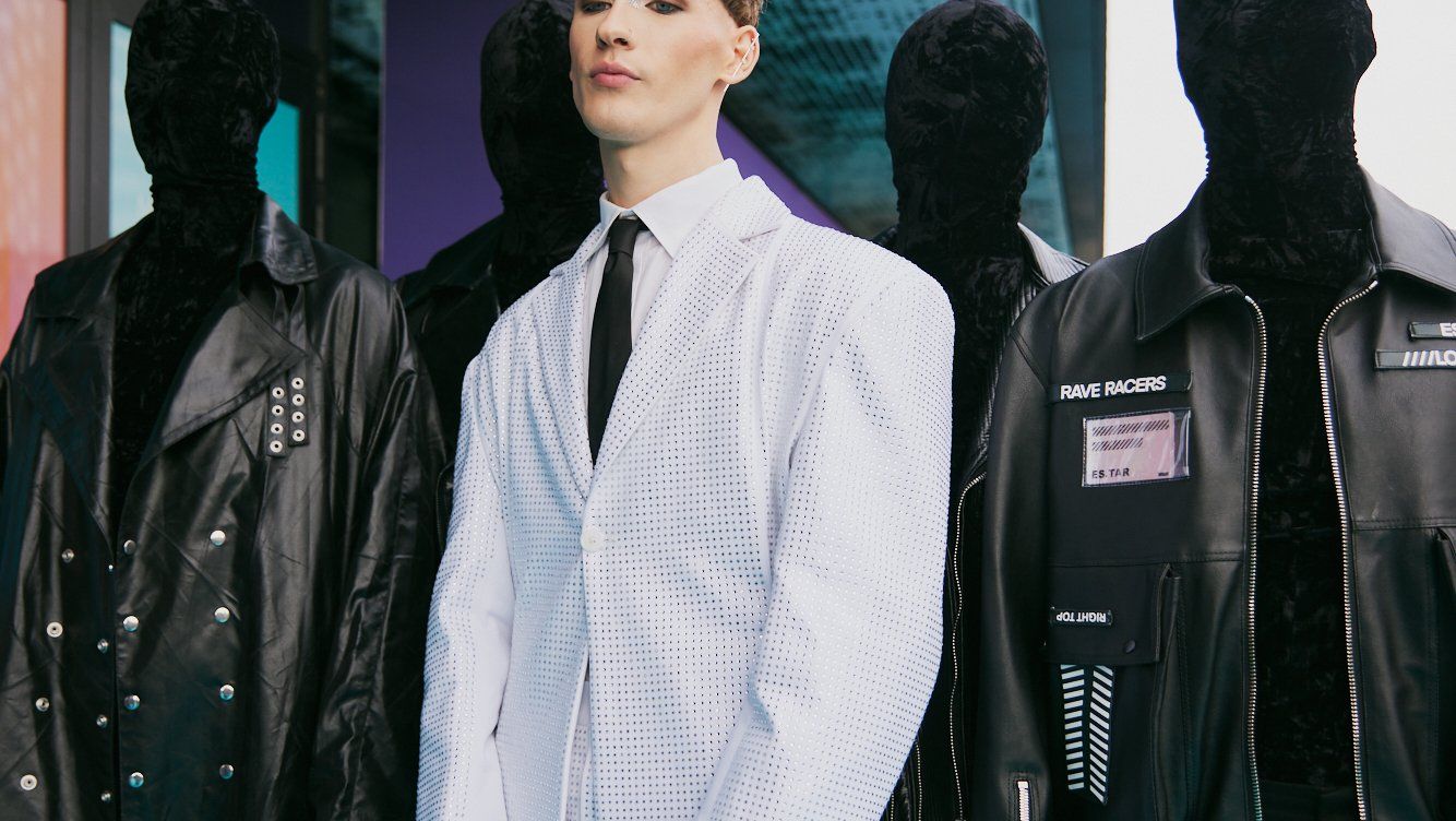 Lithuania's Silvester Belt walking the Turquoise Carpet at Malmö Live
