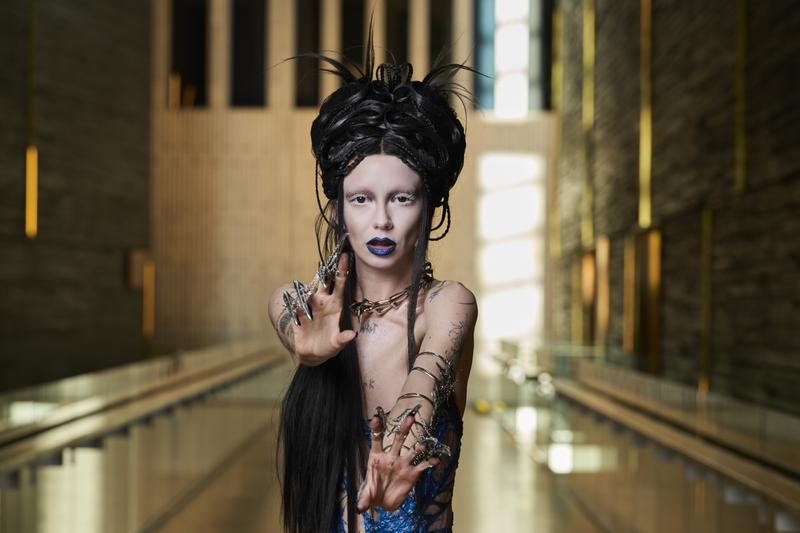 Bambie Thug representing Ireland at the Opening Ceremony at Malmö Live 