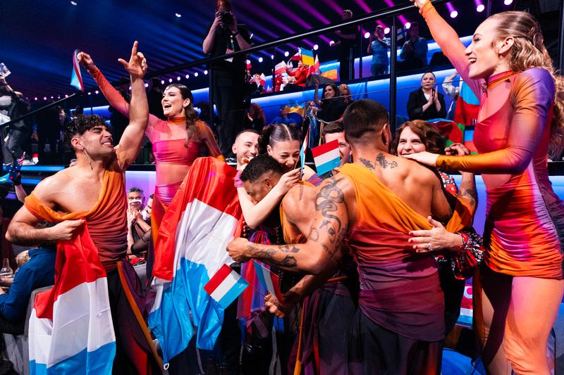 The artists of the 68th Eurovision Song Contest in the Green Room at the First Semi-Final at Malmö Arena