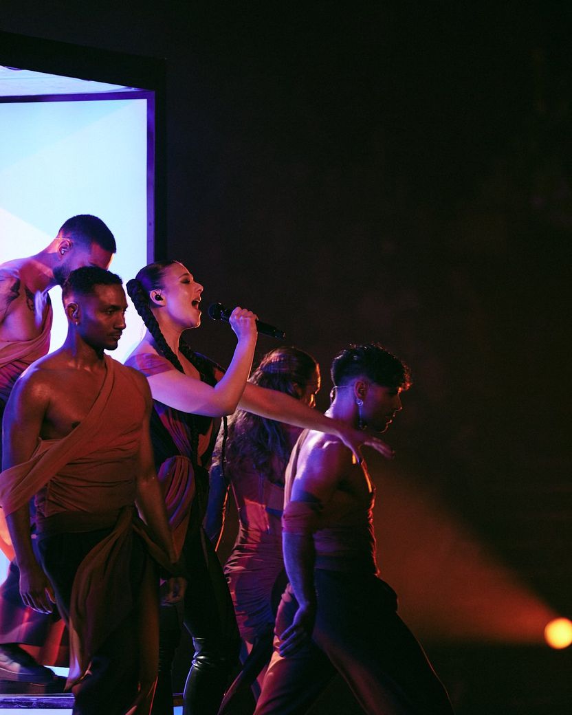 TALI performing Fighter for Luxembourg at the First Semi-Final at Malmö Arena