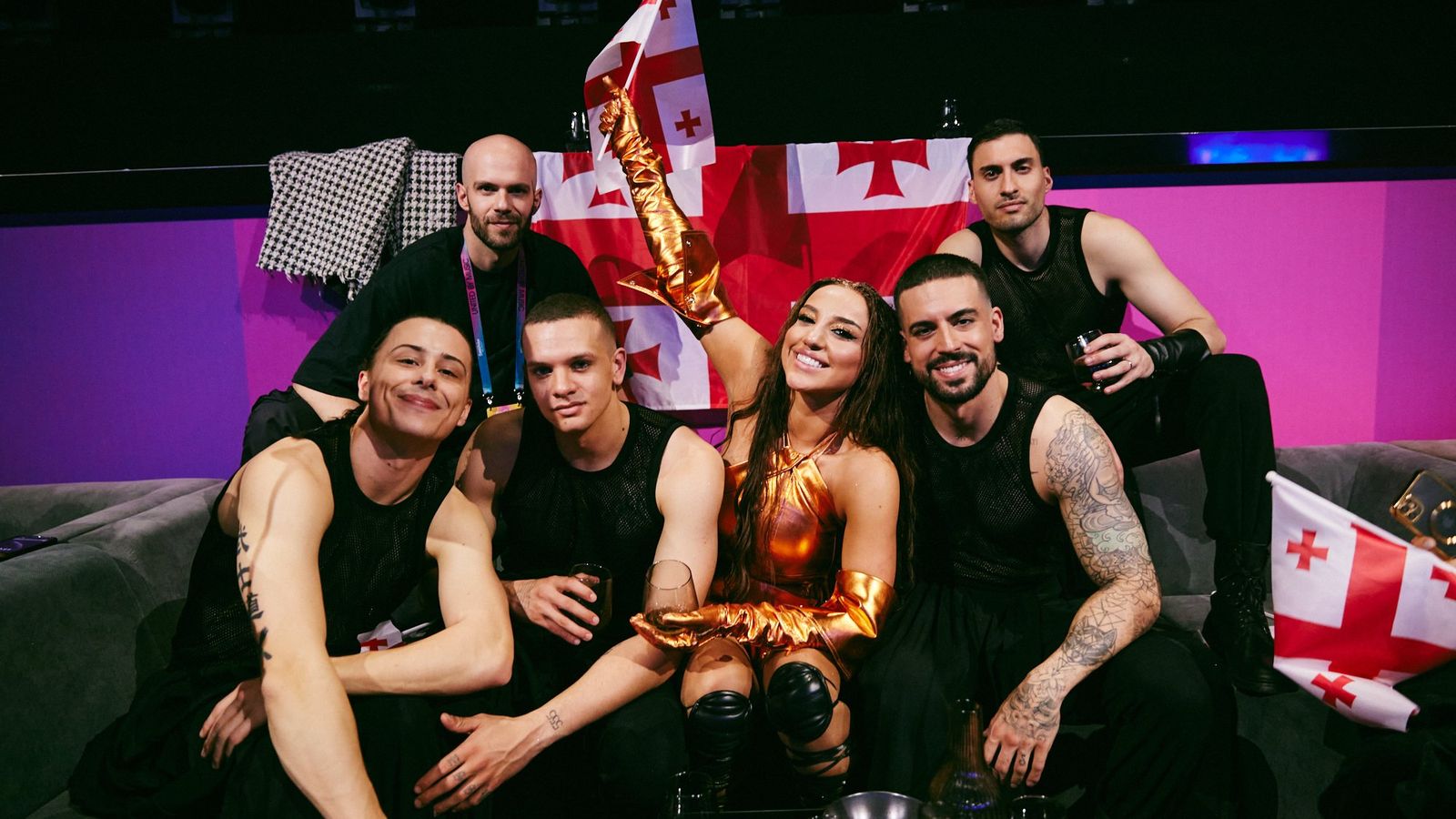 Nutsa Buzaladze representing Georgia in the Green Room at the Second Semi-Final at Malmö Arena