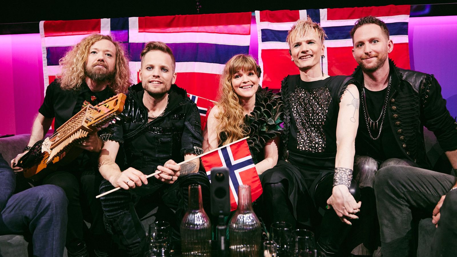 Gåte in the Green Room after performing for Norway at the Second Semi-Final at Malmö Arena