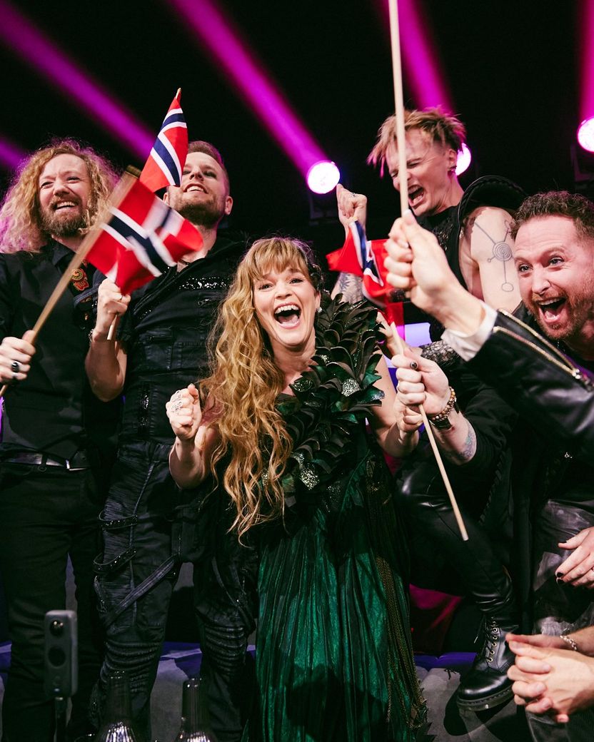 Norway's Gåte at the 68th Eurovision Song Contest, in the Green Room at the Second Semi-Final at Malmö Arena