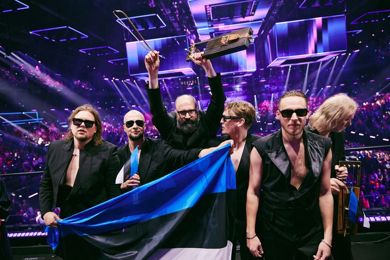 Estonia's 5MIINUST x Puuluup in the Green Room at the Second Semi-Final at Malmö Arena