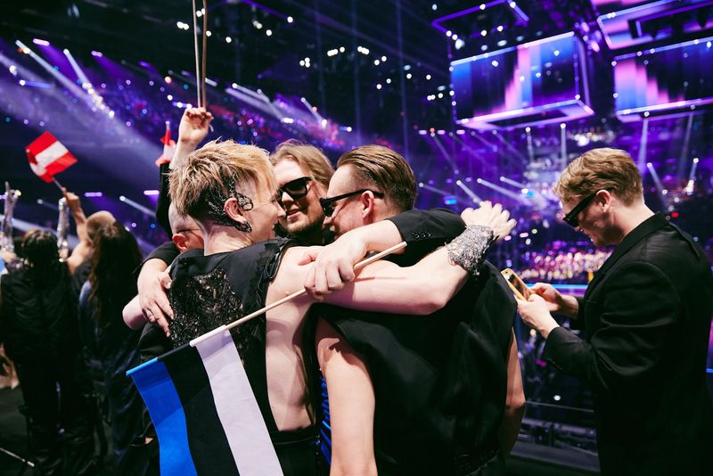 The artists of the 68th Eurovision Song Contest in the Green Room at the Second Semi-Final at Malmö Arena