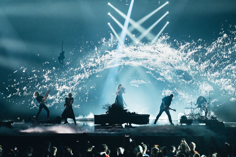 Gåte performing Ulveham for Norway at the Second Semi-Final at Malmö Arena