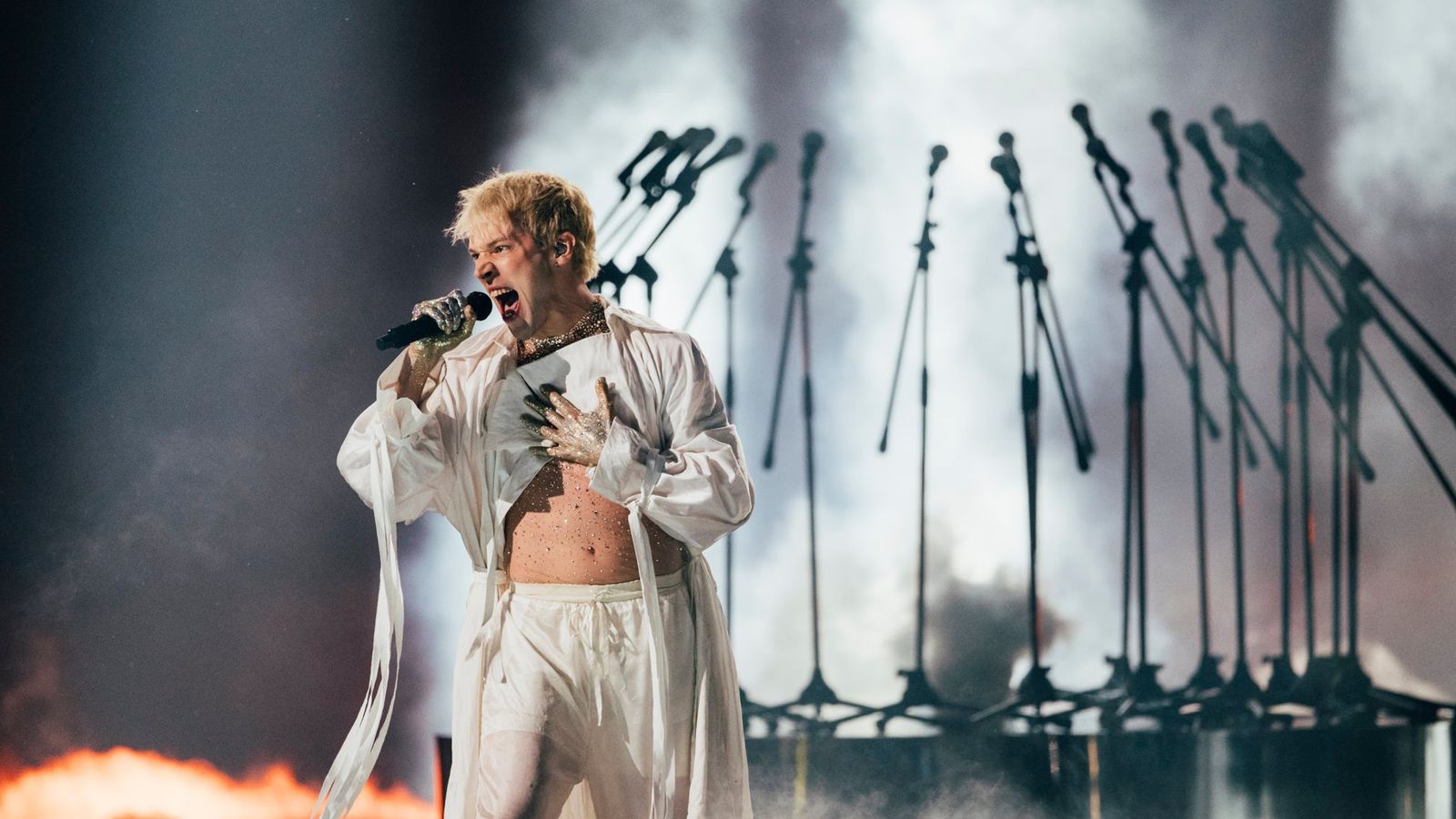 Mustii performing Before The Party’s Over for Belgium at the Second Semi-Final at Malmö Arena
