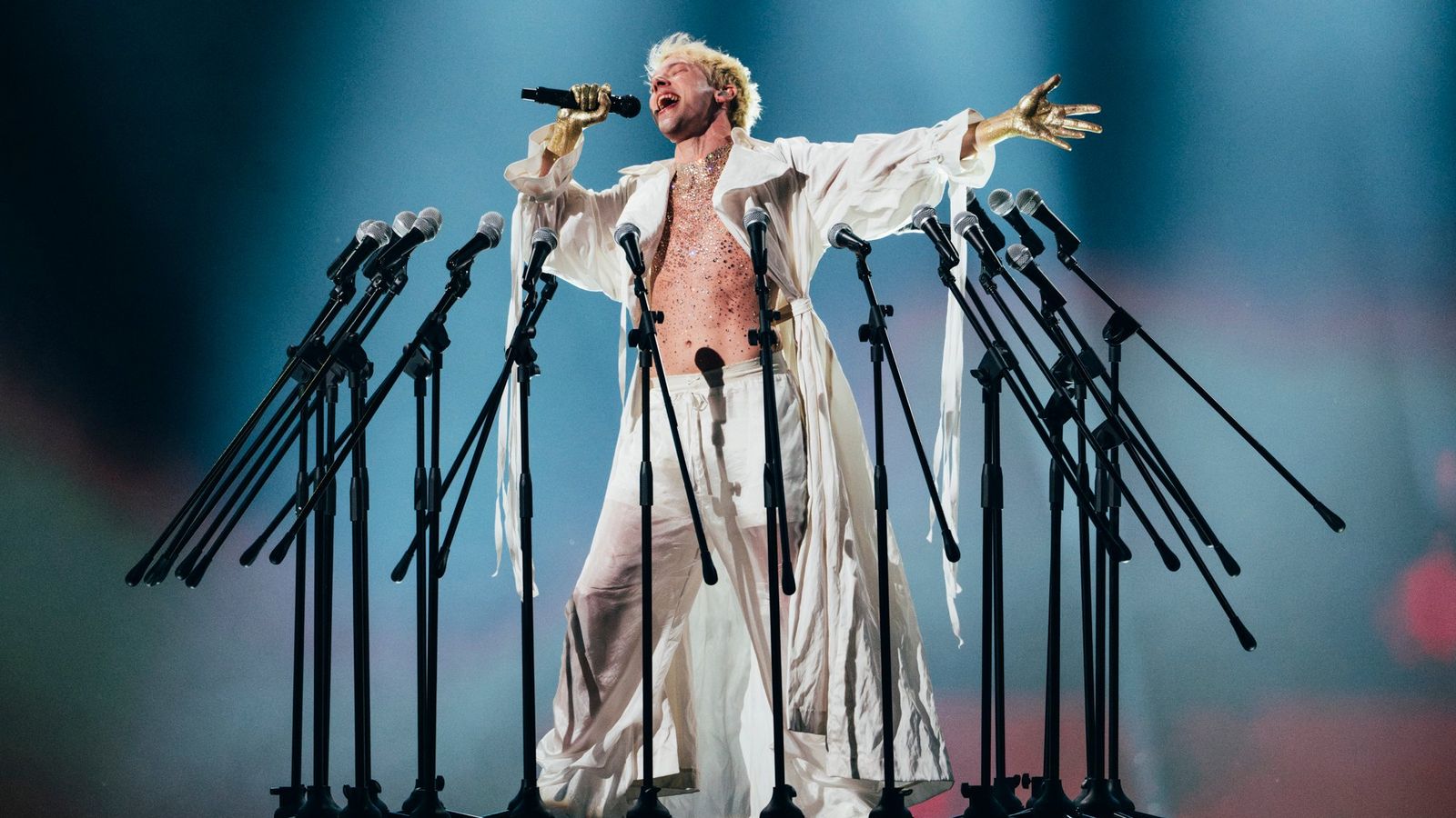Mustii performing Before The Party’s Over for Belgium at the Second Semi-Final at Malmö Arena
