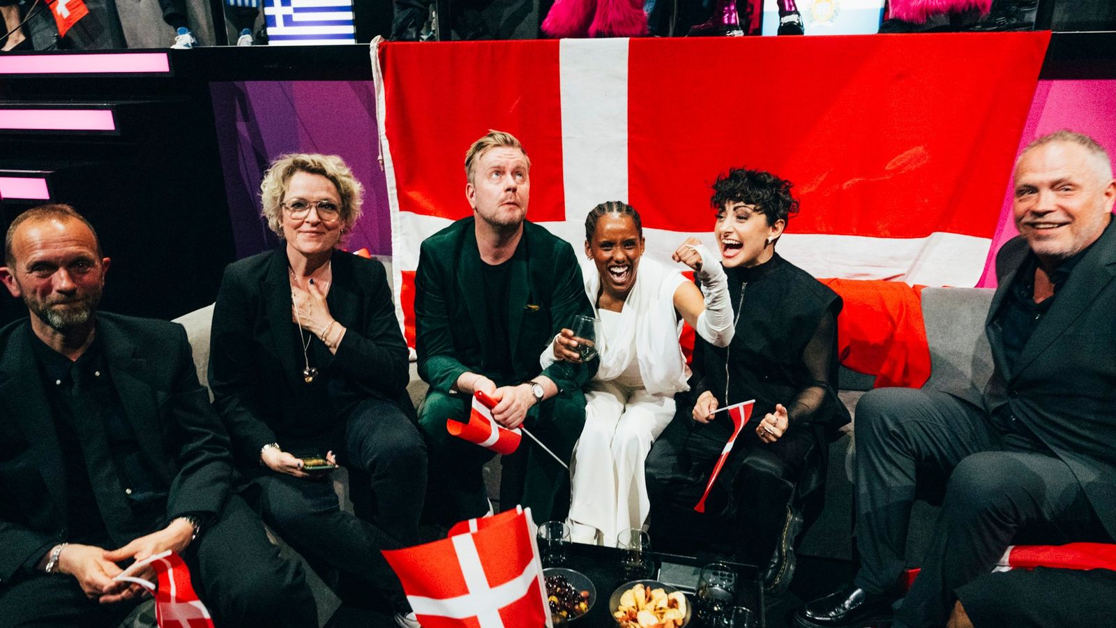 SABA of Denmark in the Green Room at the Second Semi-Final at Malmö Arena