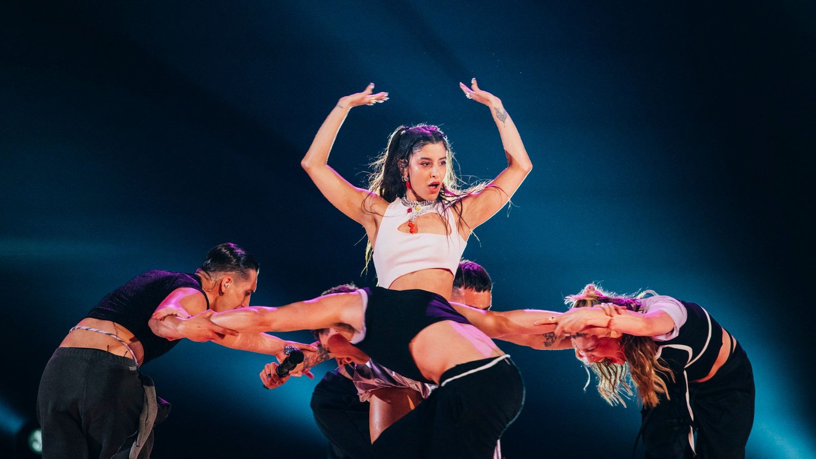 Marina Satti performing ZARI for Greece at the Second Semi-Final at Malmö Arena
