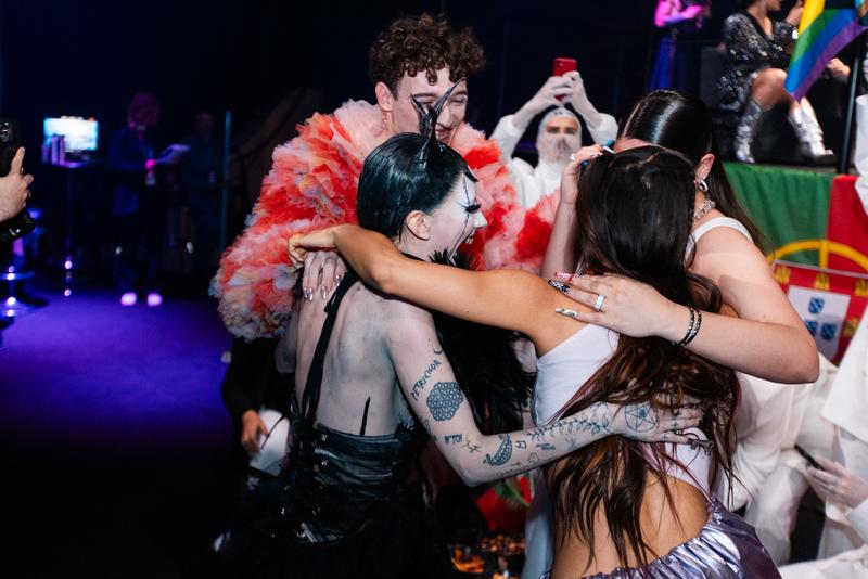 The artists of the 68th Eurovision Song Contest in the Green Room at the Grand Final at Malmö Arena