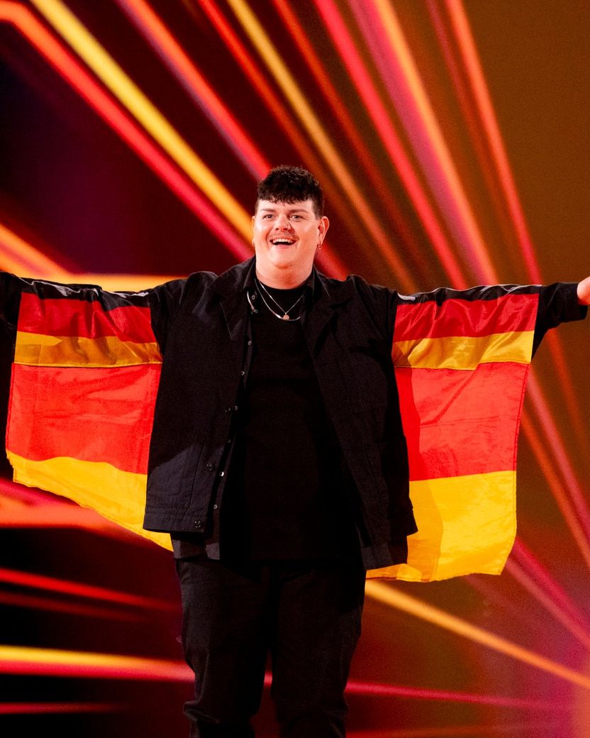 ISAAK of Germany walking the Flag Parade at the Grand Final in Malmö Arena