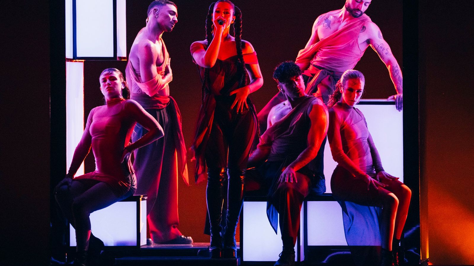 TALI performing Fighter for Luxembourg at the Grand Final at Malmö Arena	