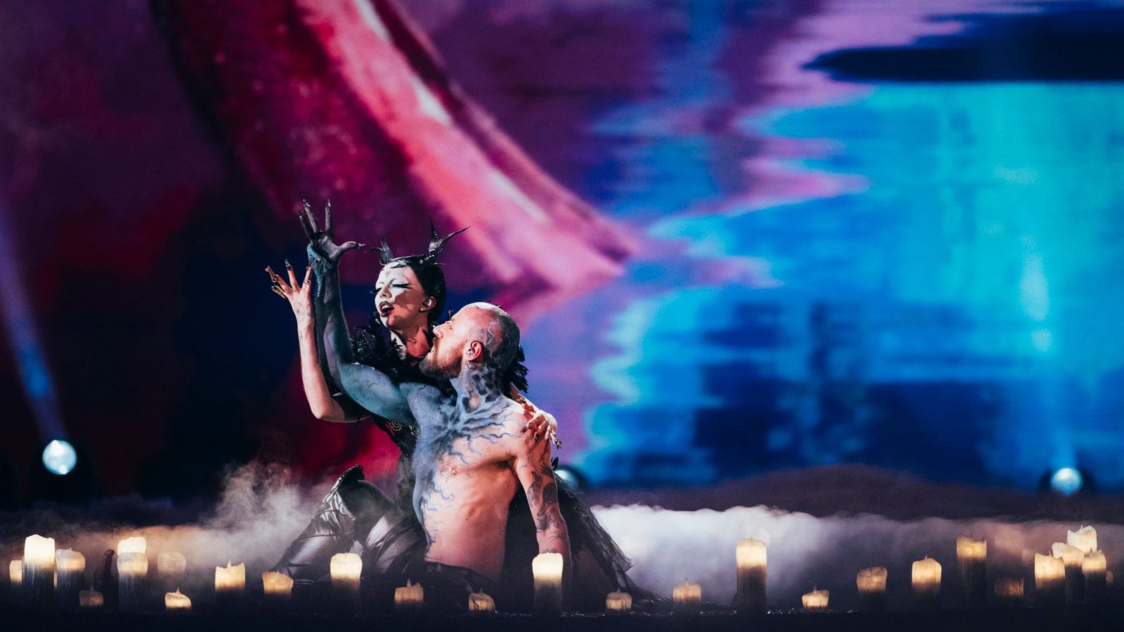 Bambie Thug performing Doomsday Blue for Ireland at the Grand Final at Malmö Arena