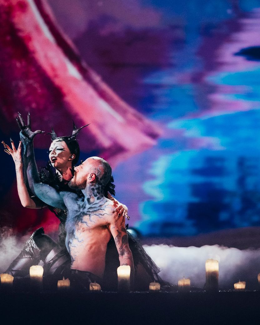 Bambie Thug performing Doomsday Blue for Ireland at the Grand Final at Malmö Arena