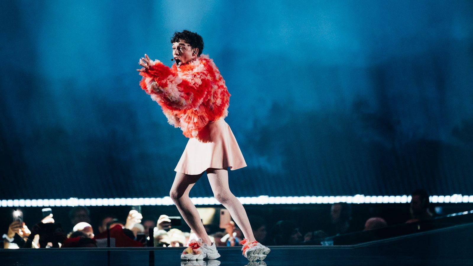 Nemo performing The Code for Switzerland at the Grand Final at Malmö Arena