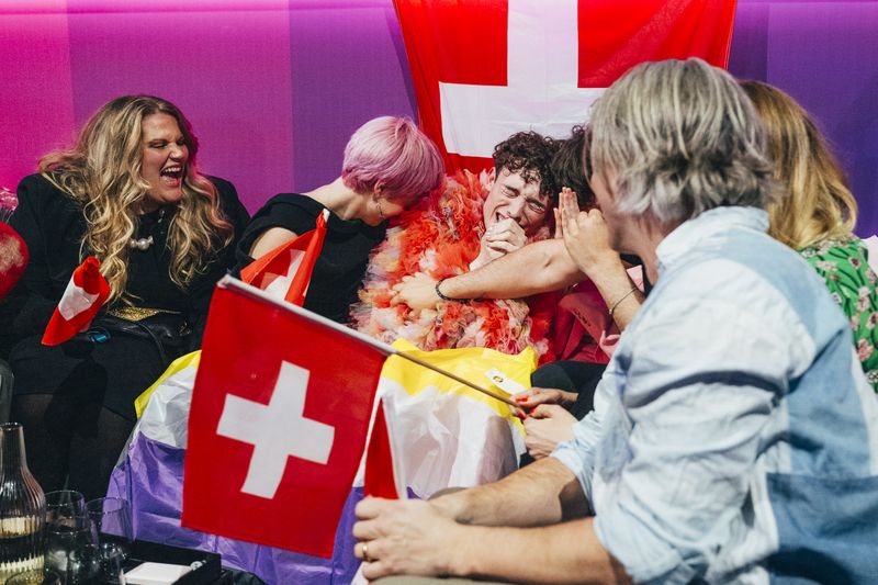 The artists of the 68th Eurovision Song Contest in the Green Room at the Gand Finall at Malmö Arena