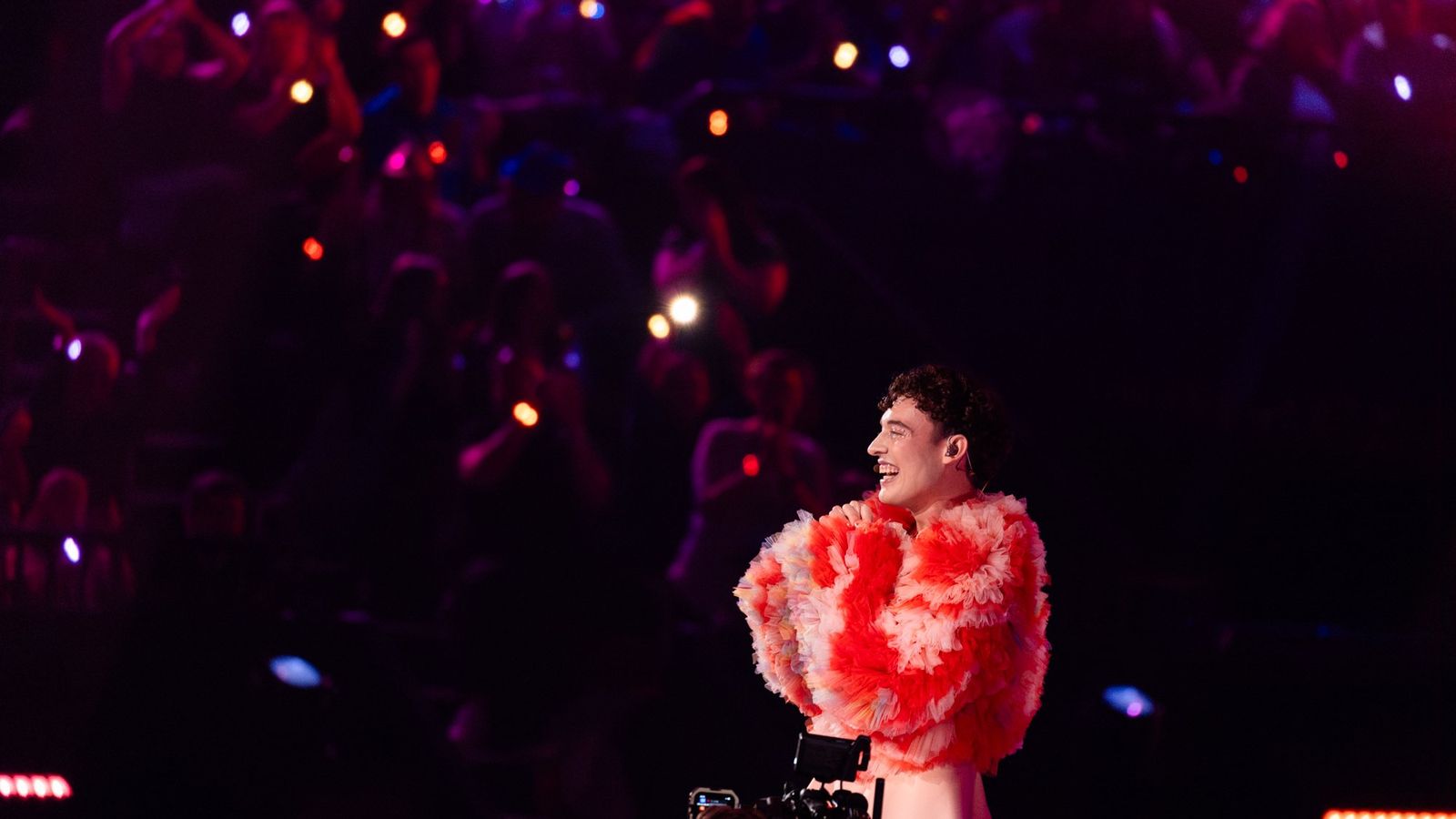 Nemo performing The Code for Switzerland at the Grand Final at Malmö Arena