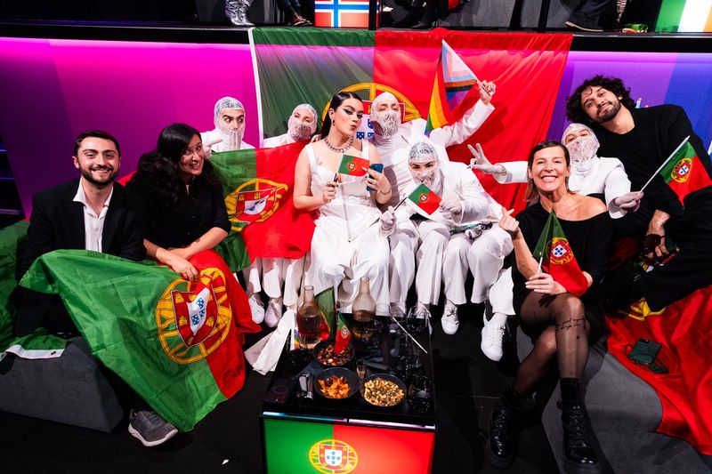 iolanda of Portugal in the Green Room at the Grand Final at Malmö Arena