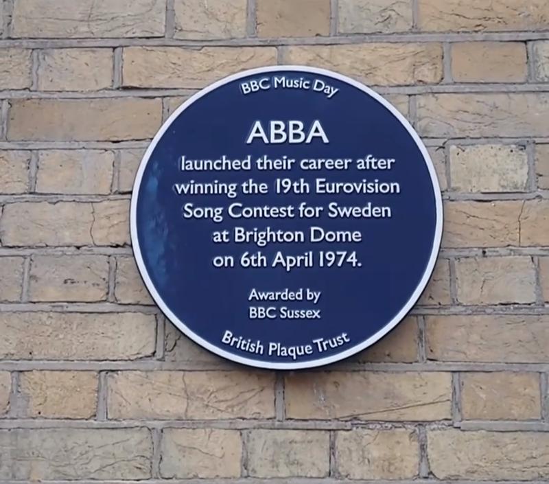 In the week leading up to the 50th anniversary, the Dome in Brighton unveiled a plaque to commemorate ABBA's Eurovision victory