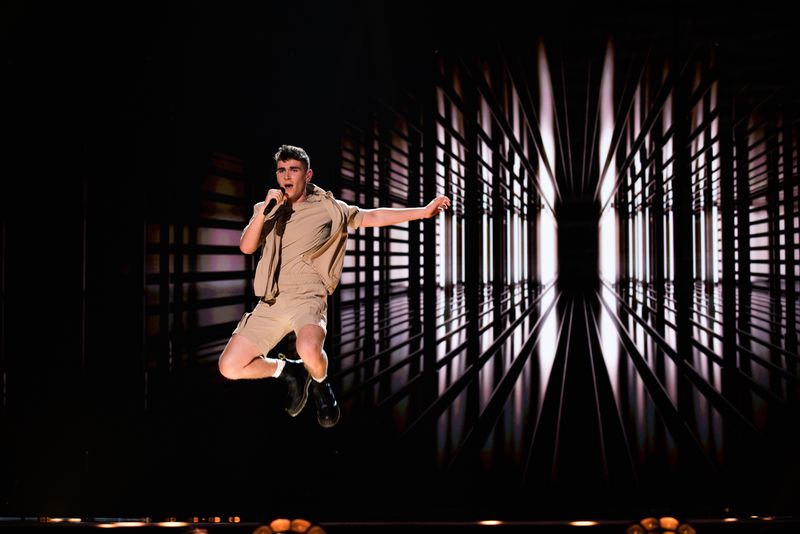 Victor Vernicos rehearsing What They Say for Greece at the First Rehearsal of the Second Semi-Final at Liverpool Arena