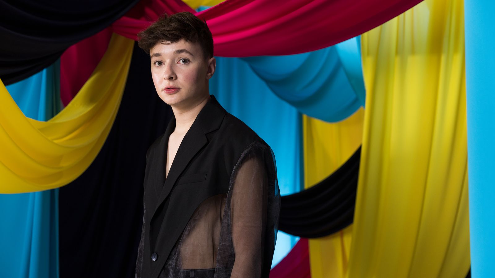 Switzerland's Remo Forrer in the Eurovision studio 2023