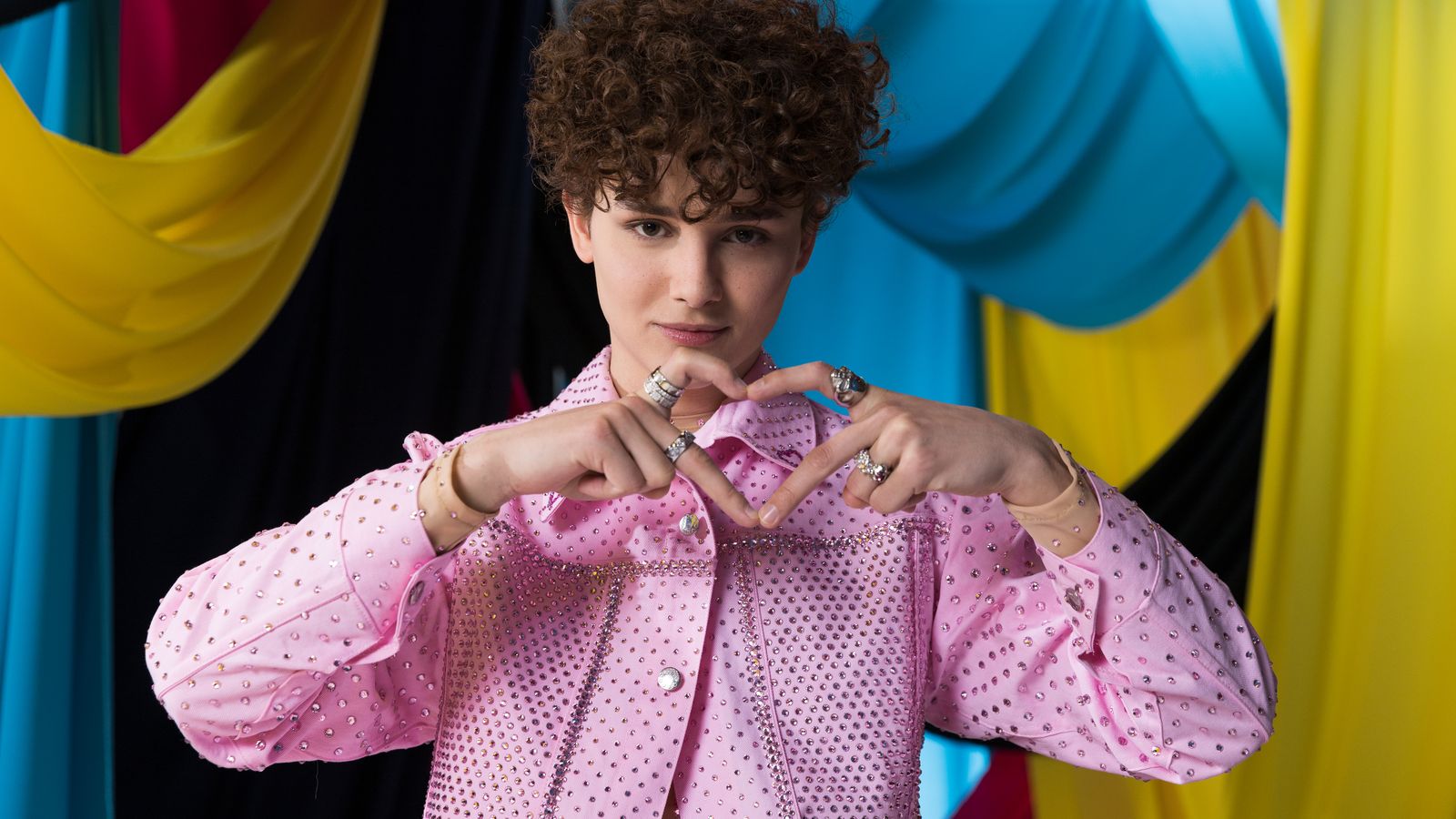 Denmark's Reiley in the Eurovision 2023 studio