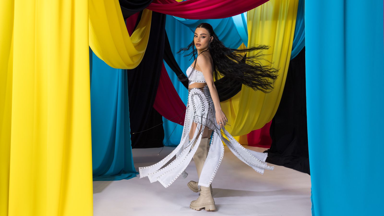 Armenia's Brunette in the Eurovision 2023 studio