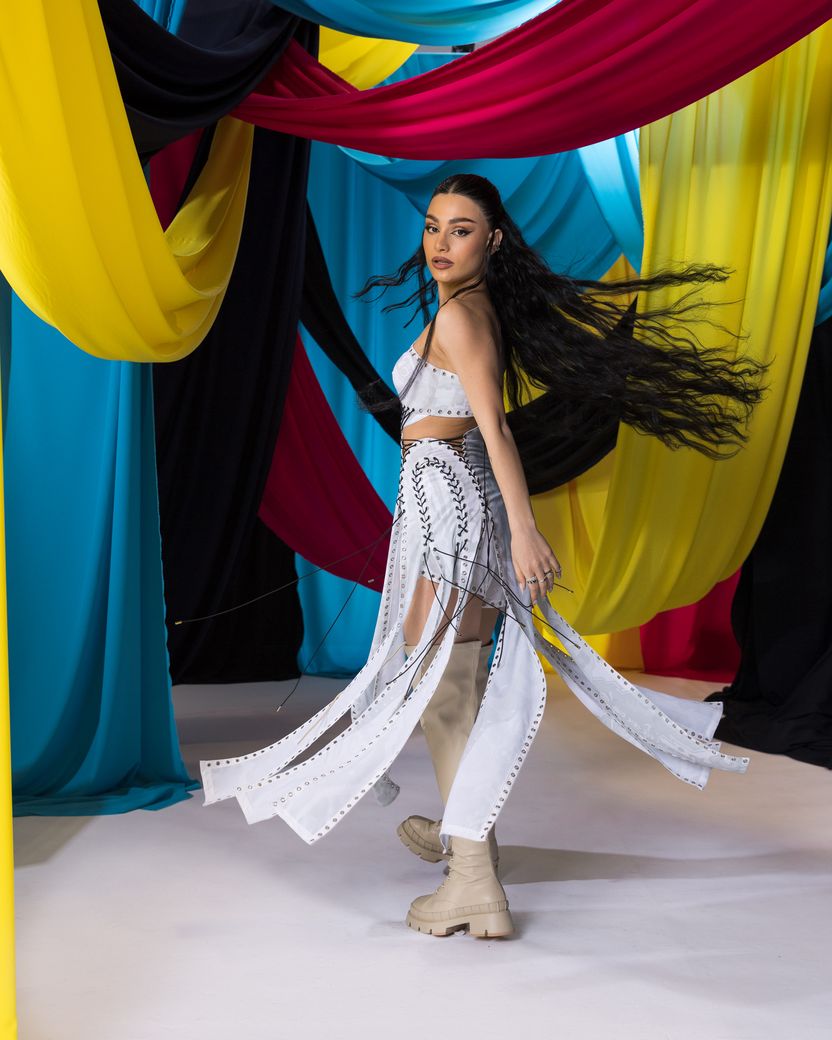 Armenia's Brunette in the Eurovision 2023 studio