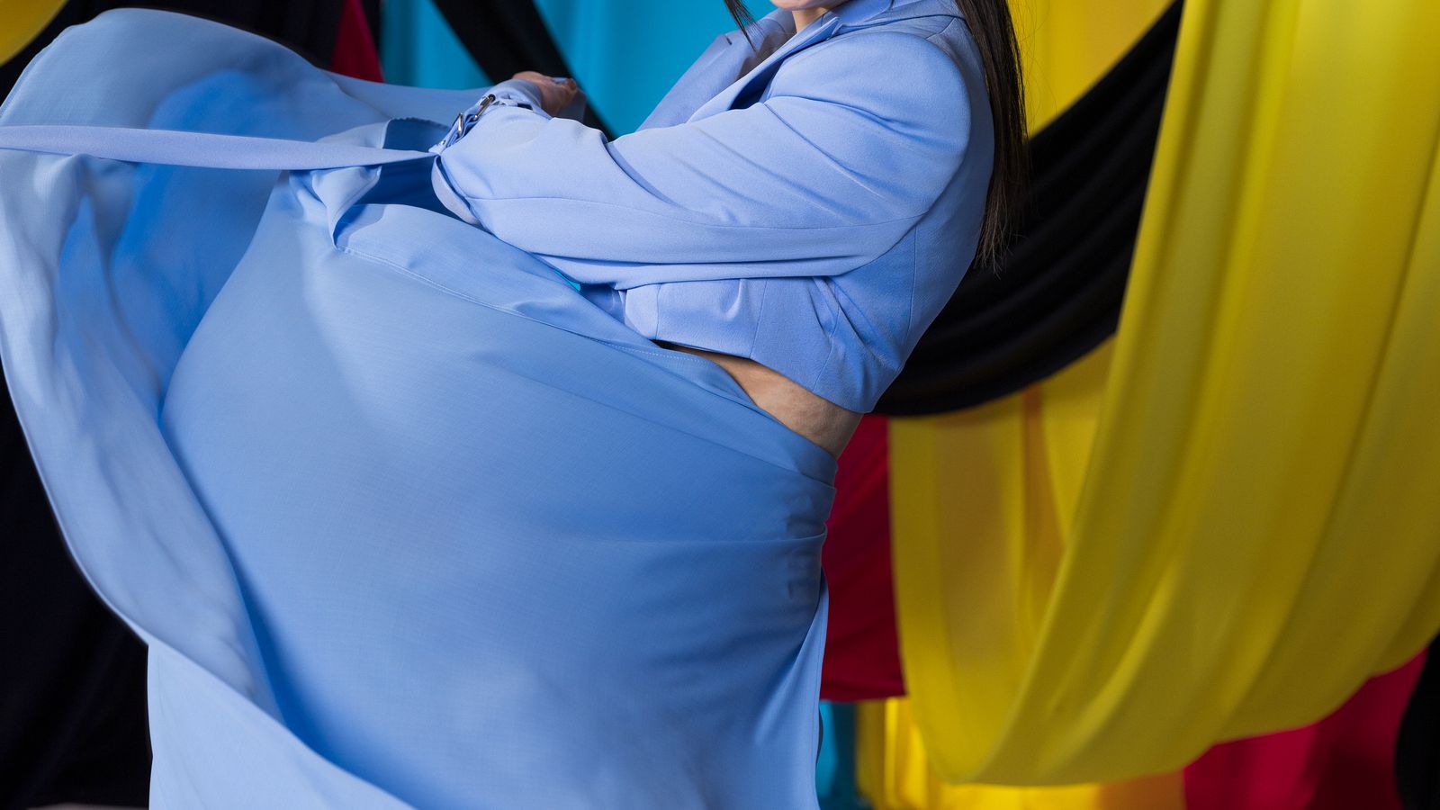 Alika from Estonia in the Eurovision 2023 studio