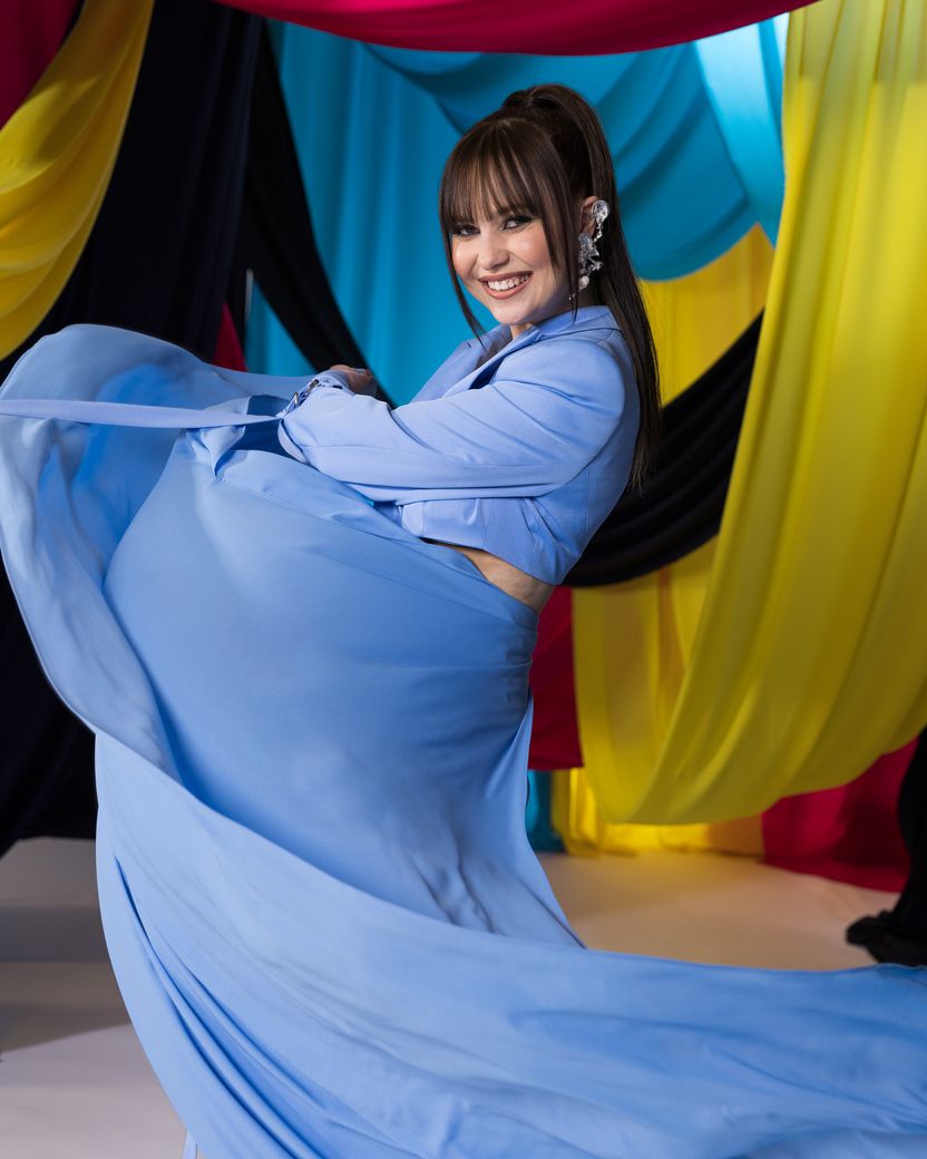 Alika from Estonia in the Eurovision 2023 studio