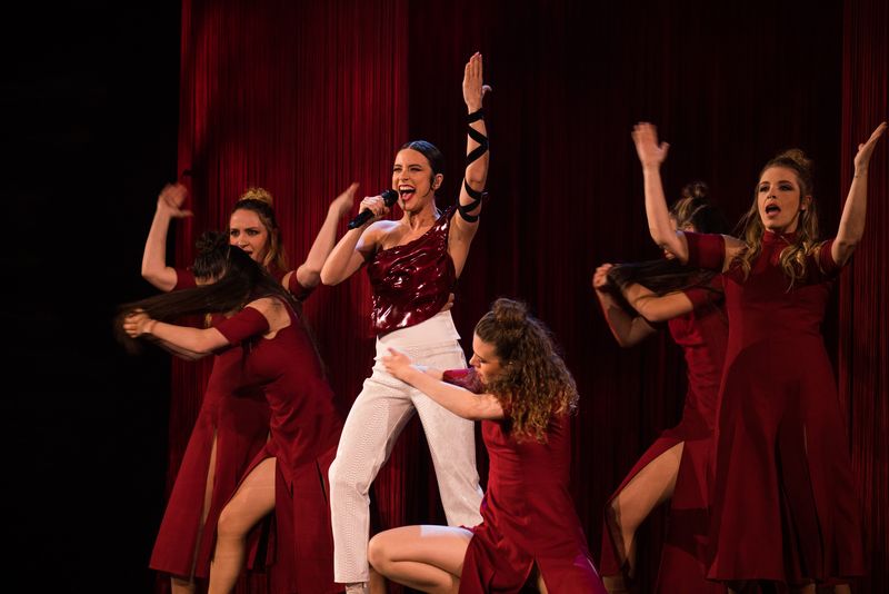 Blanca Paloma rehearsing Eaea for Spain at the First Rehearsal of the Grand Final at Liverpool Arena